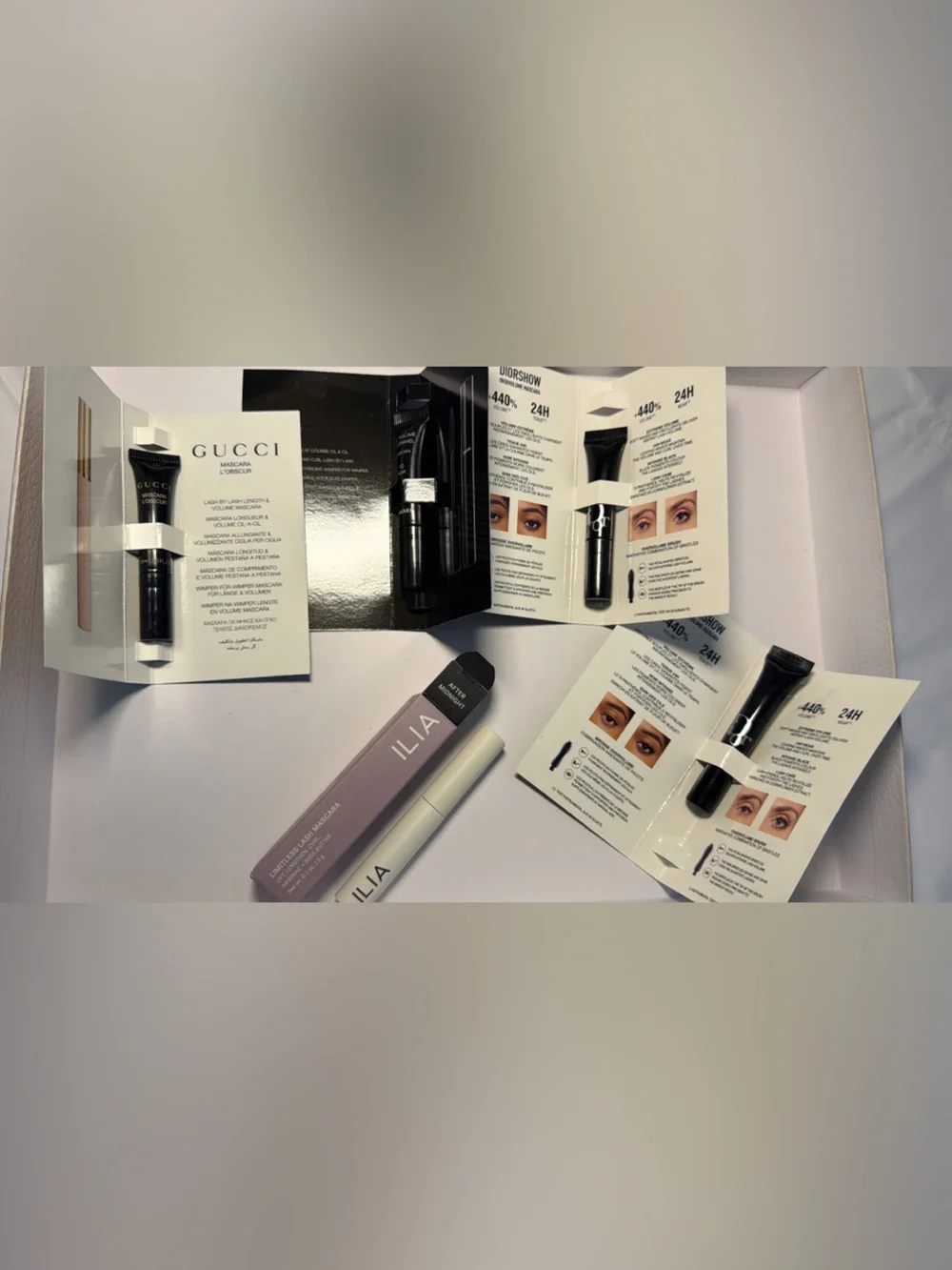New,unused & authentic Dior,Chanel,Gucci and Ilia Mascara bundle, Mini Size